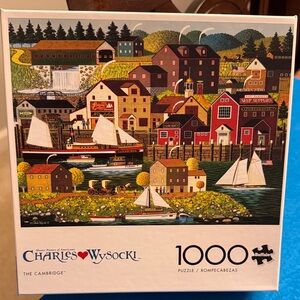 1000 piece Buffalo David Bitton Charles Wysocki Puzzle - Vibrant Village Scene